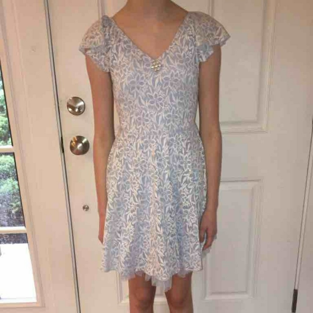 Floralish Laceish Blue Dress NEVER WORN!!